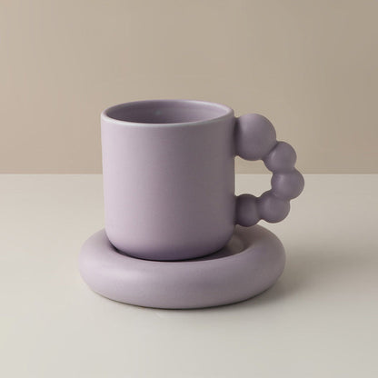 Ceramic Pearly Handle Plump Mug - Starhauz.com