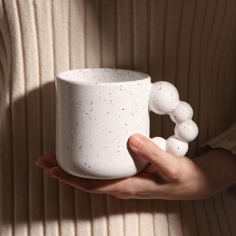 Ceramic Pearly Handle Plump Mug - Starhauz.com