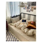 Cozy Latte Brown Mixed Pattern Bedding Set - Bedding