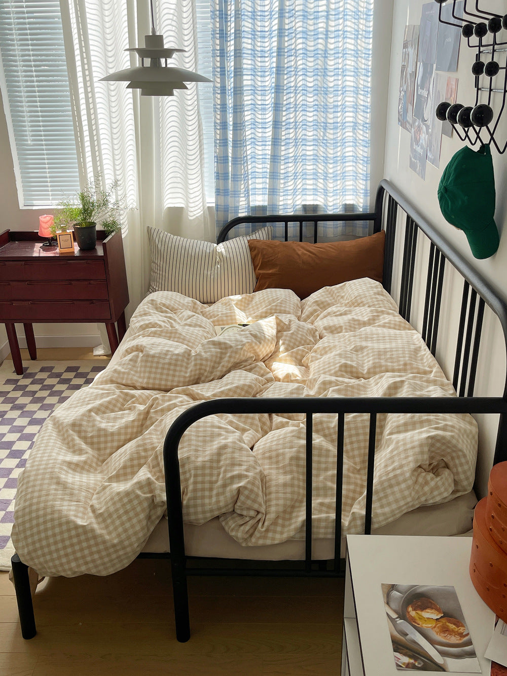 Cozy Latte Brown Mixed Pattern Bedding Set - Bedding