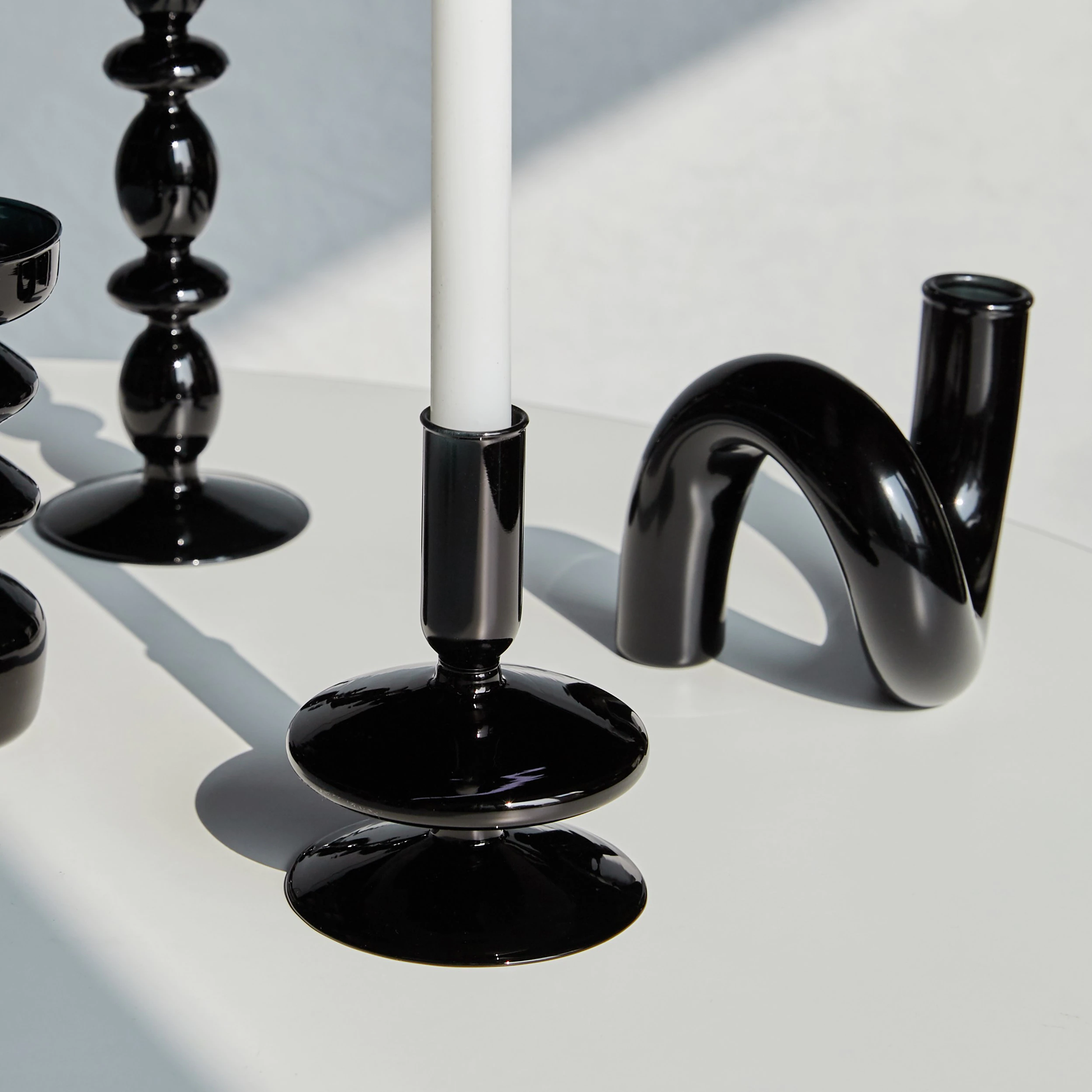 Retro Twisted Glass Candlestick Holder - Starhauz.com