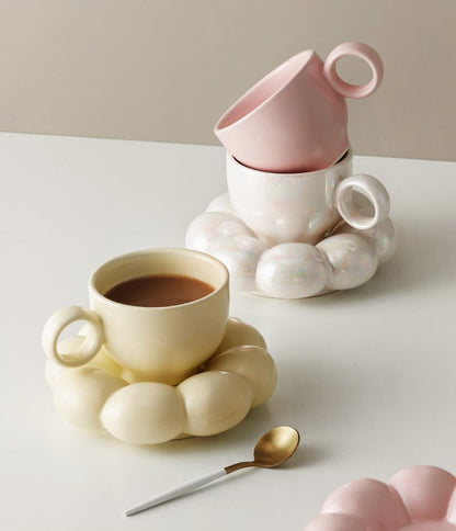 Chubby Floral Cup And Saucer Set - Kitchen