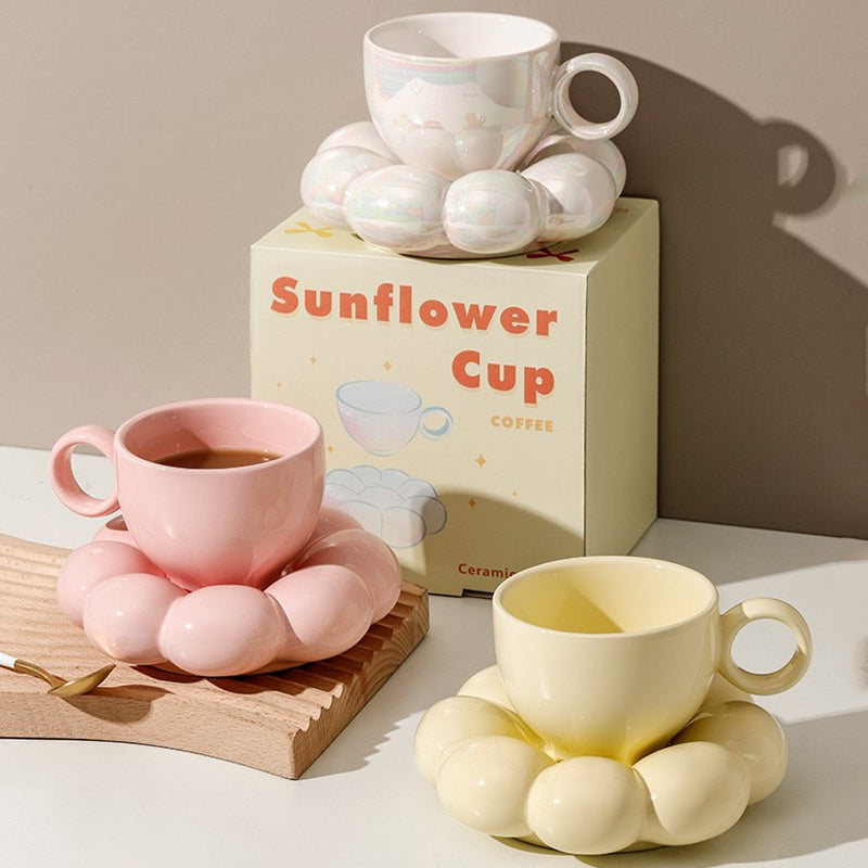 Chubby Floral Cup And Saucer Set - Kitchen