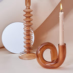 Retro Twisted Glass Candlestick Holder - Starhauz.com