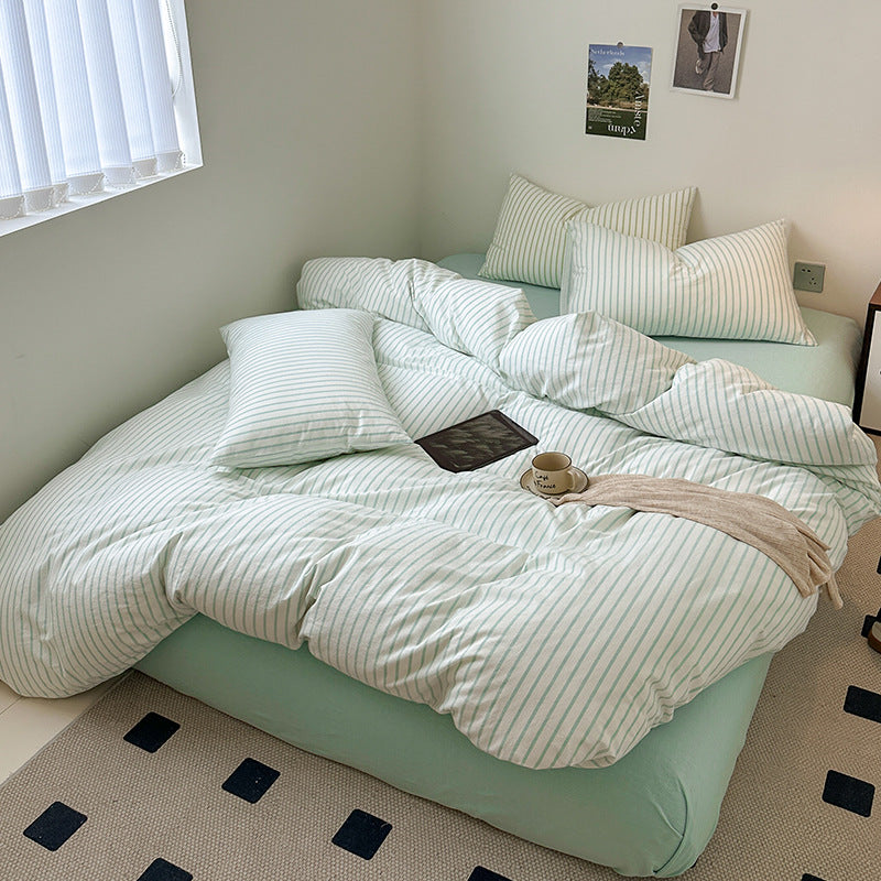 Scandinavian Retro Stripes Bedding Set - Bedding