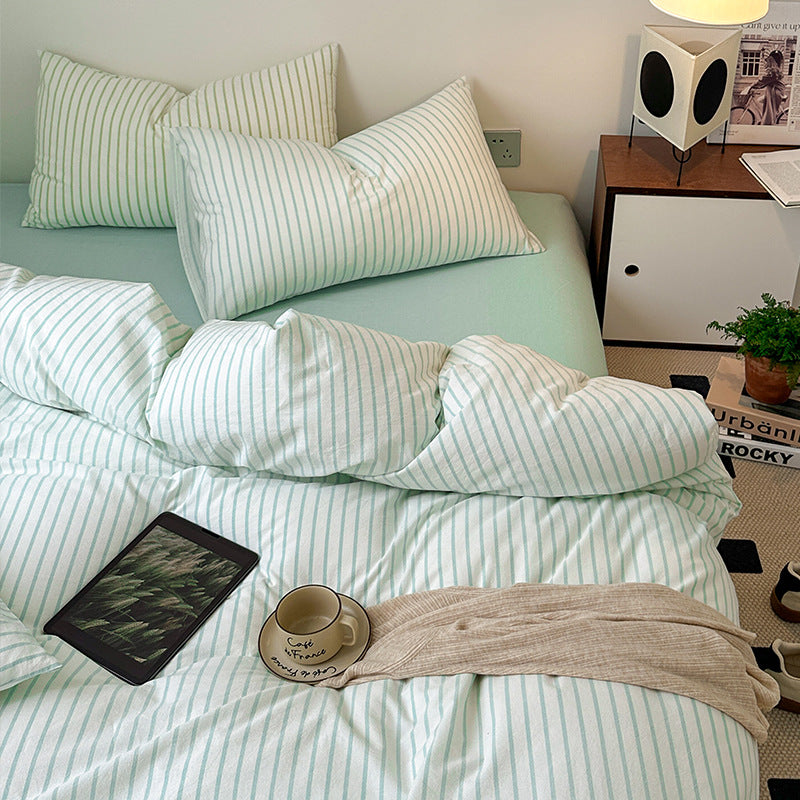 Scandinavian Retro Stripes Bedding Set - Bedding