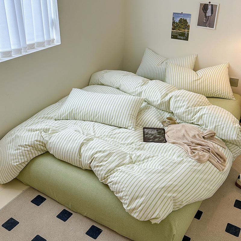 Scandinavian Retro Stripes Bedding Set - Bedding