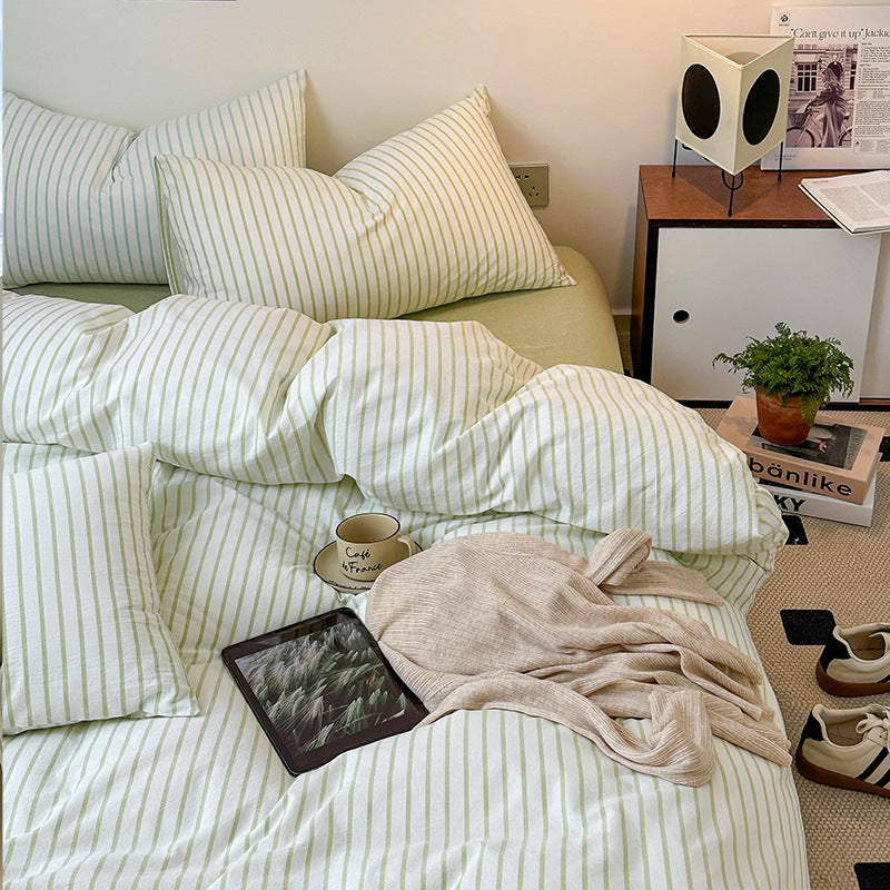Scandinavian Retro Stripes Bedding Set - Bedding
