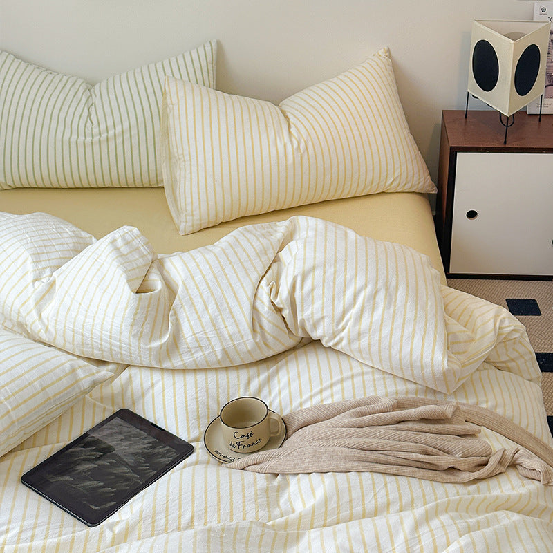 Scandinavian Retro Stripes Bedding Set - Bedding