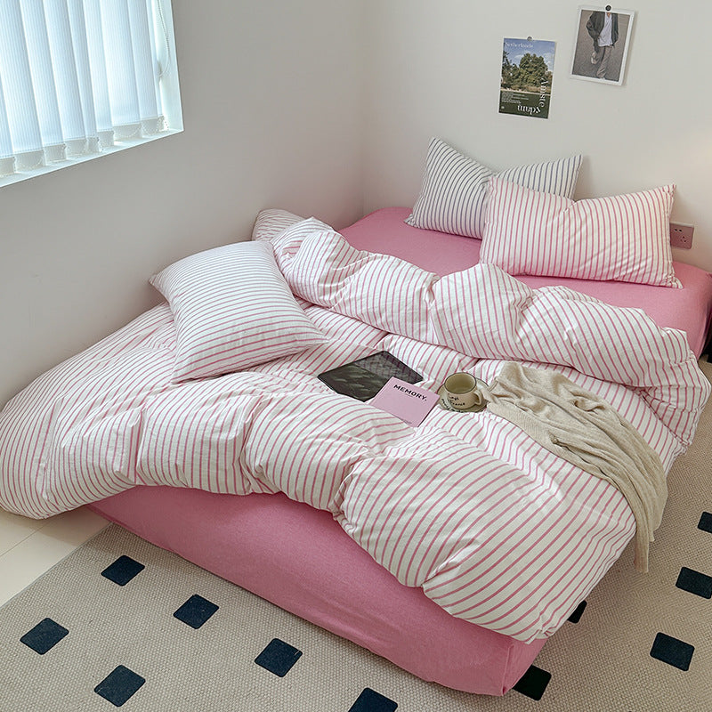 Scandinavian Retro Stripes Bedding Set - Bedding