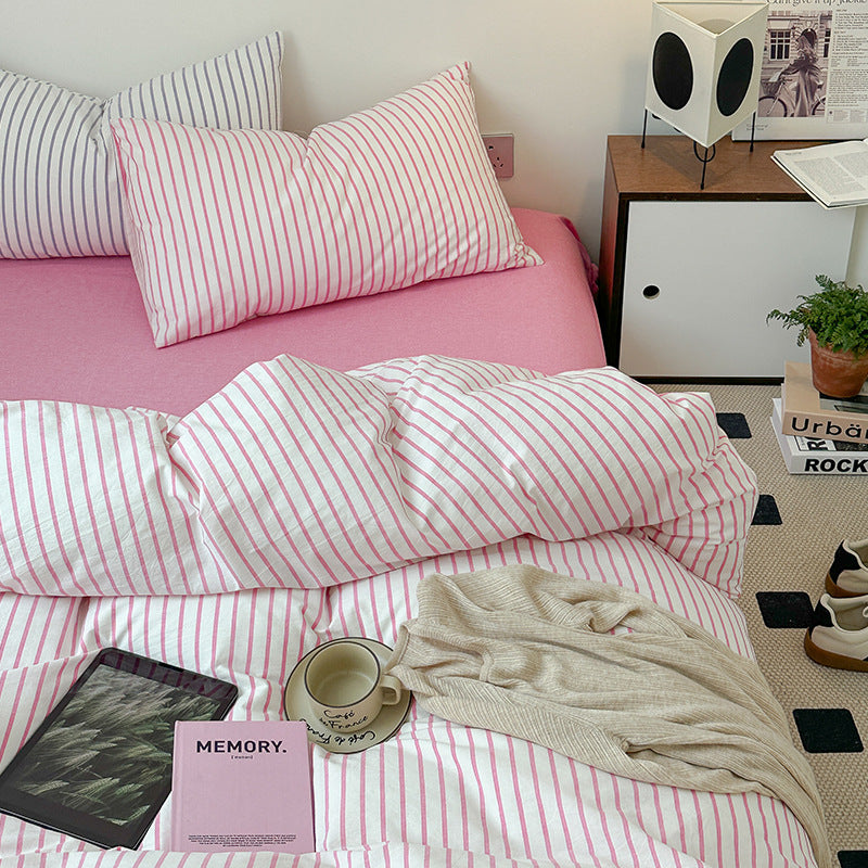 Scandinavian Retro Stripes Bedding Set - Bedding