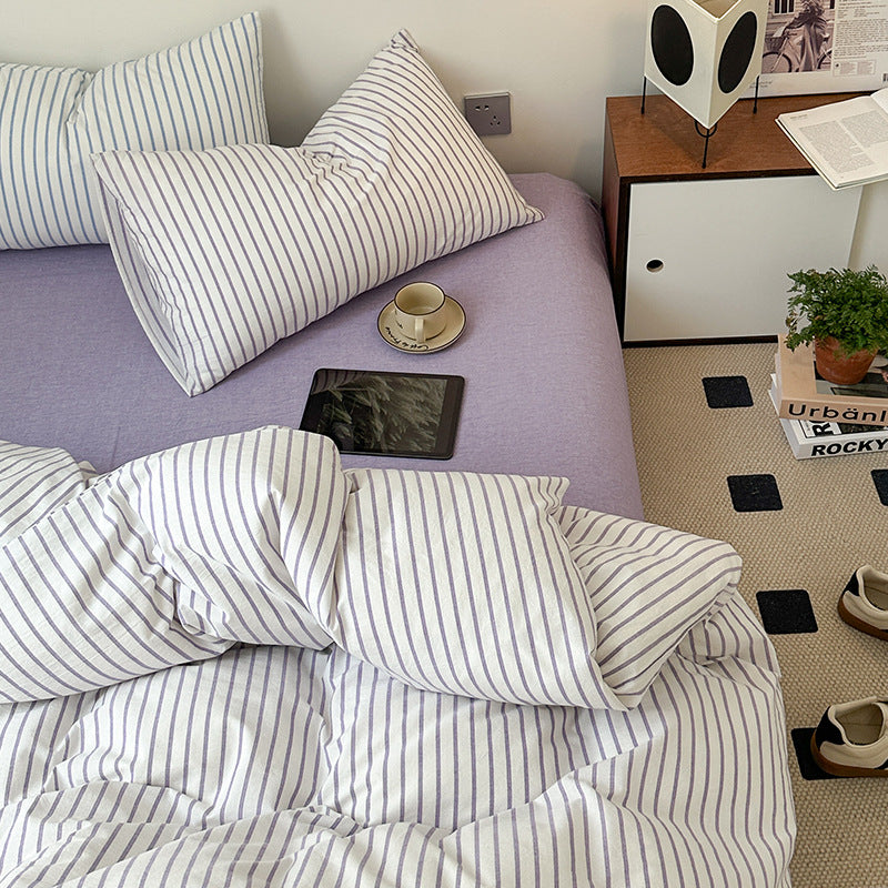 Scandinavian Retro Stripes Bedding Set - Bedding