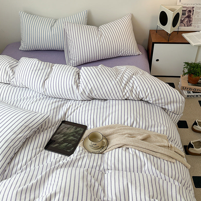 Scandinavian Retro Stripes Bedding Set - Bedding