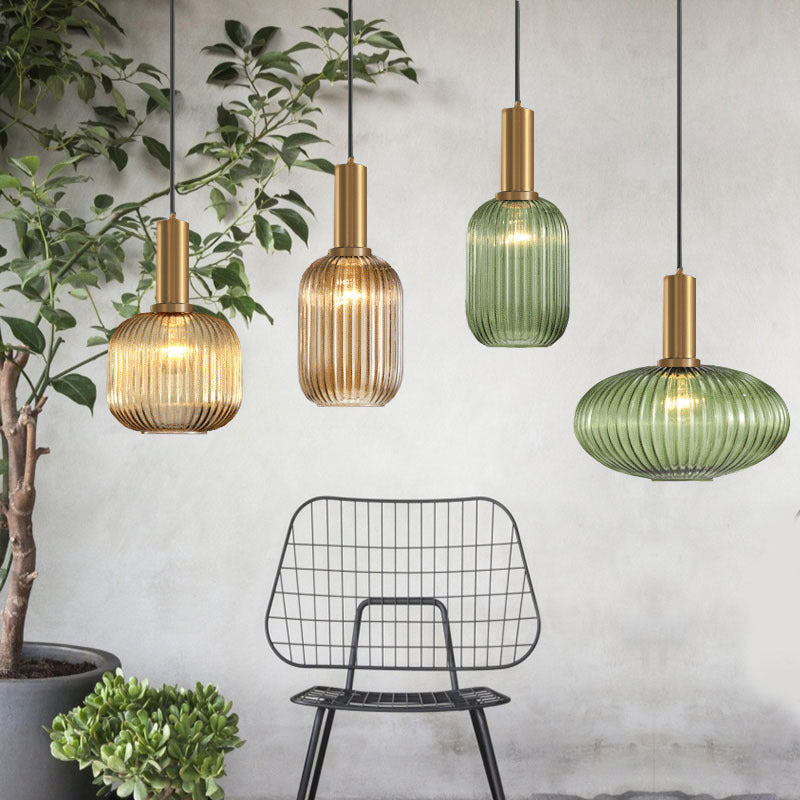 Nordic Fluted Glass Pendant Lights - Lighting