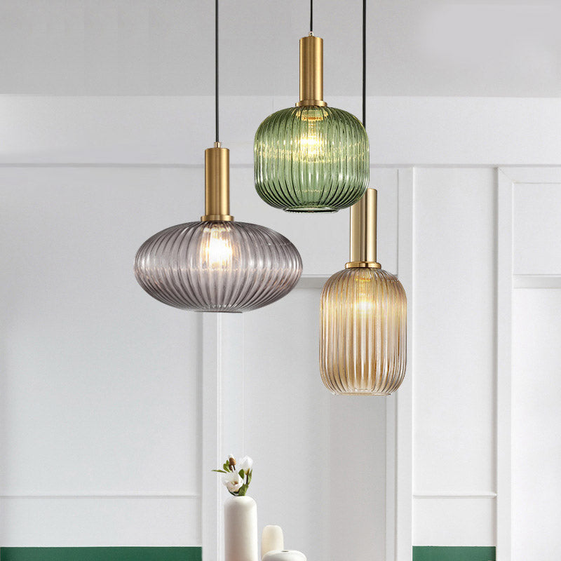 Nordic Fluted Glass Pendant Lights - Lighting