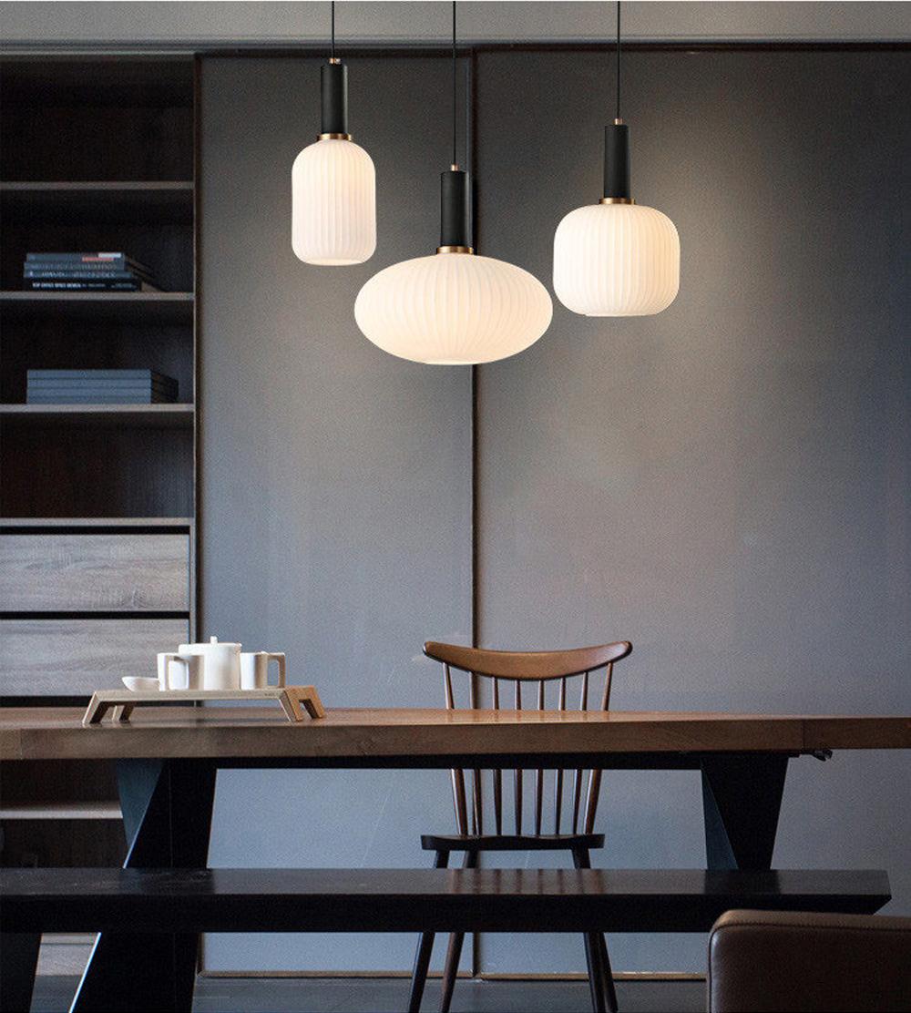 Nordic Fluted Glass Pendant Lights - Lighting