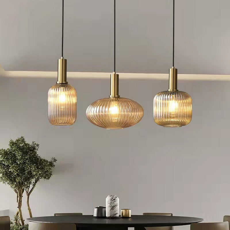 Nordic Fluted Glass Pendant Lights - Lighting