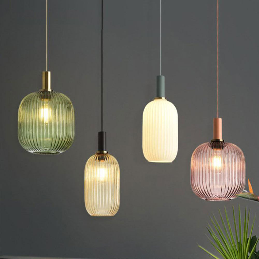 Nordic Fluted Glass Pendant Lights - Lighting