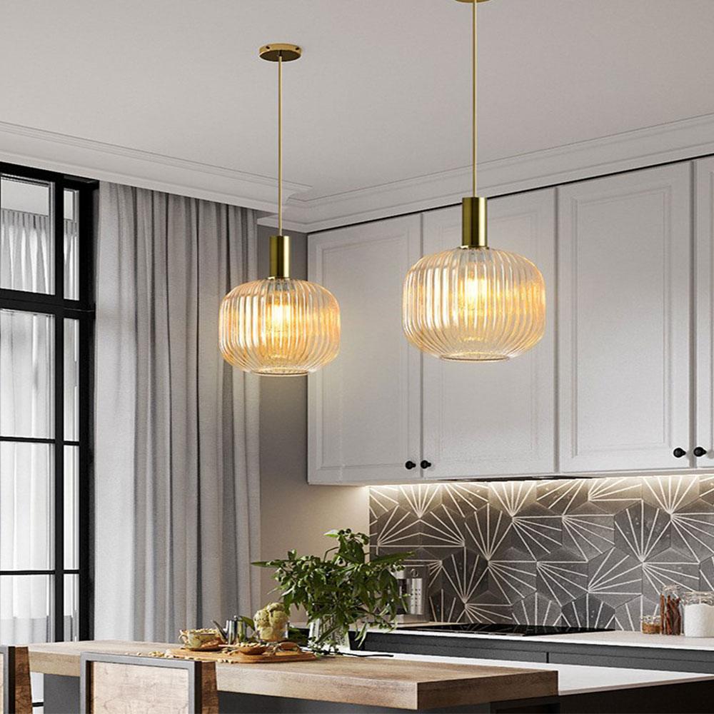 Nordic Fluted Glass Pendant Lights - Lighting