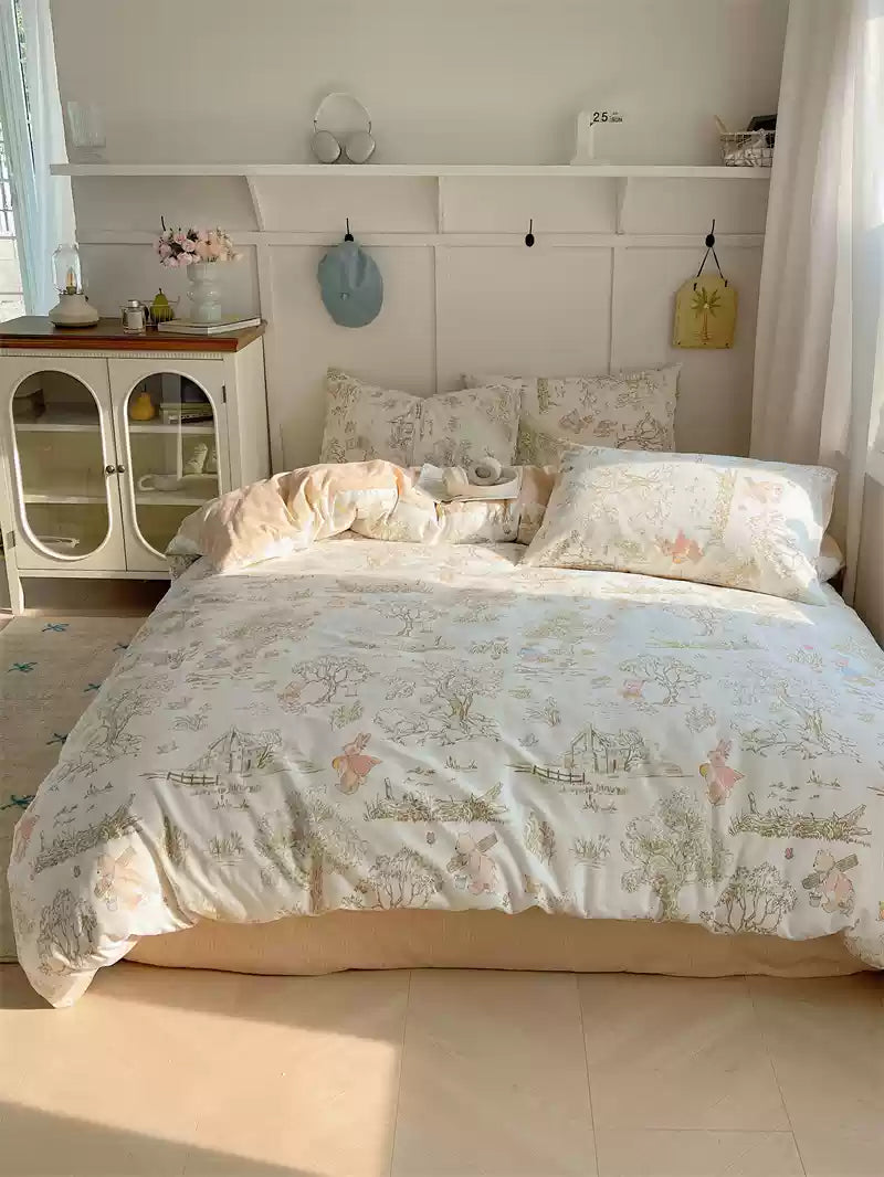 Cottage Rabbit In The Woods Bedding Set - Bedding
