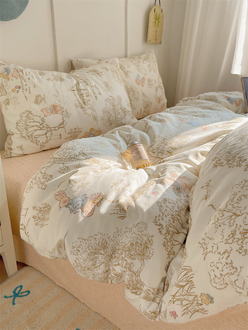 Cottage Rabbit In The Woods Bedding Set - Bedding