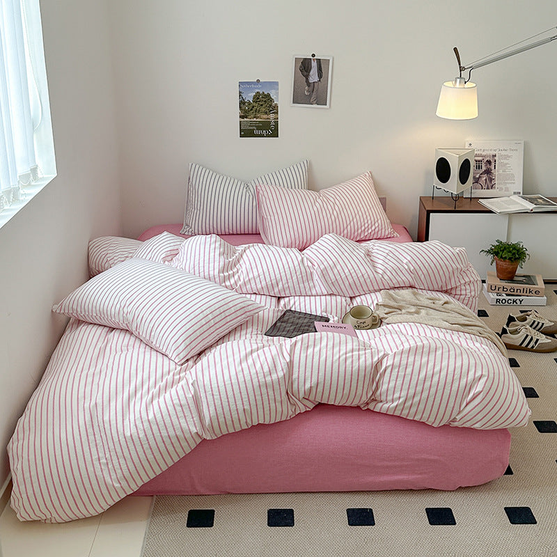 Scandinavian Retro Stripes Bedding Set - Bedding
