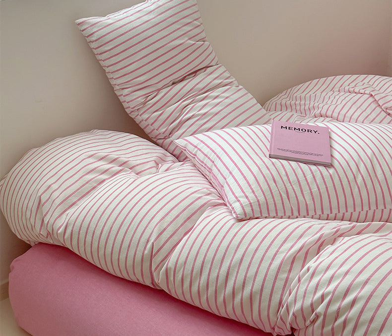Scandinavian Retro Stripes Bedding Set - Bedding