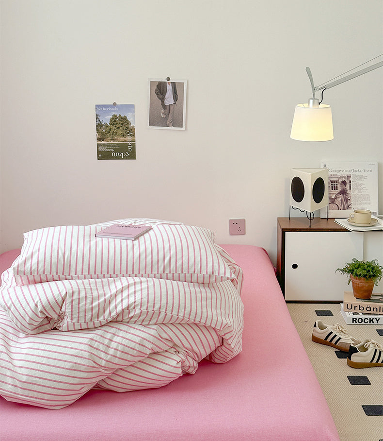 Scandinavian Retro Stripes Bedding Set - Bedding