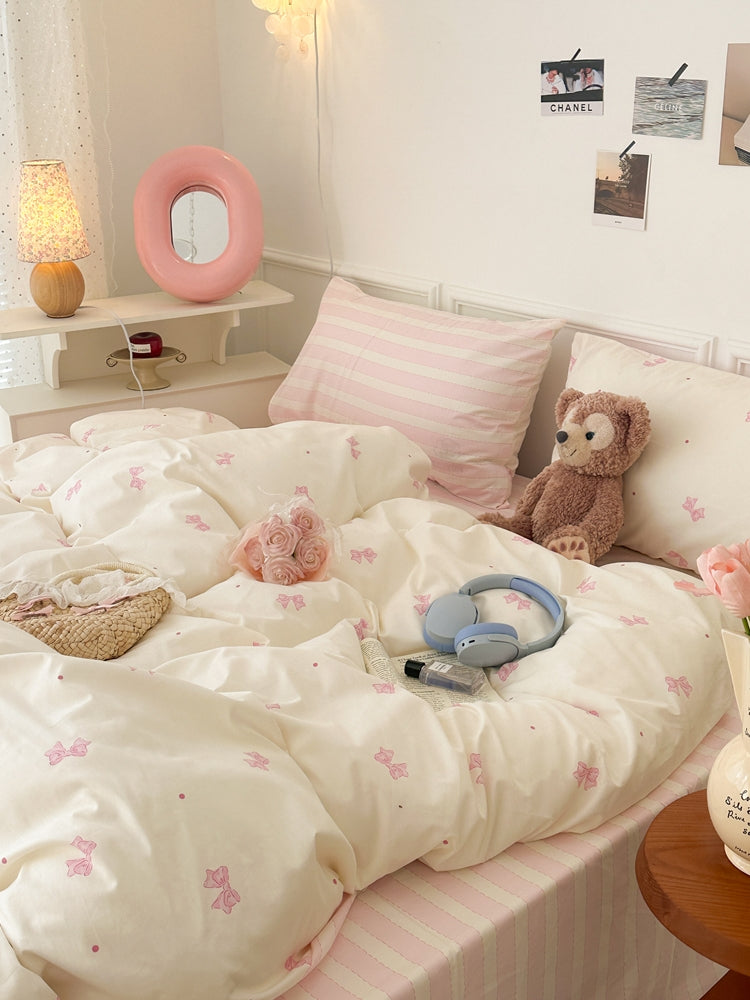 Cute Ribbon Coquette Bedding Set - Bedding