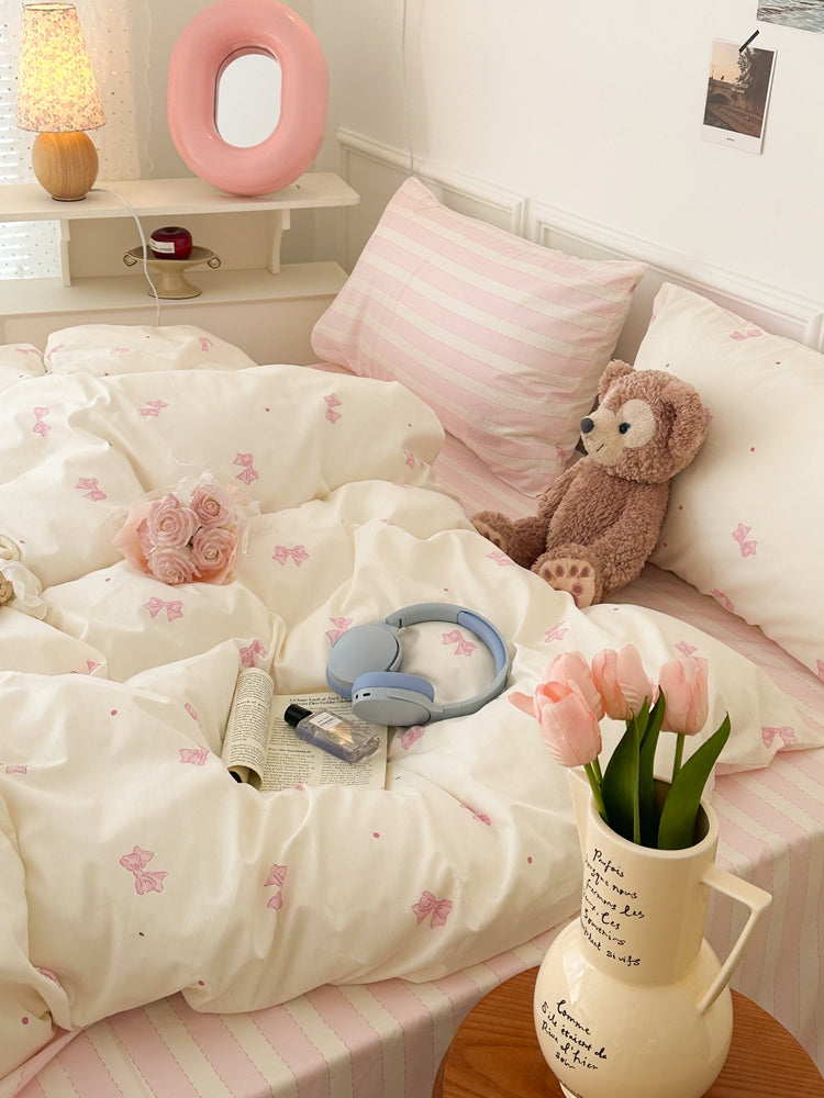 Cute Ribbon Coquette Bedding Set - Bedding