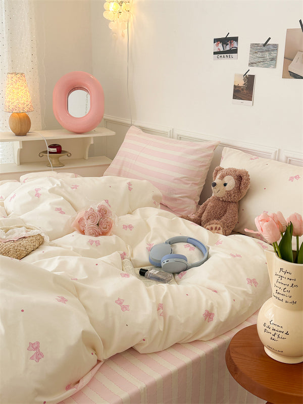 Cute Ribbon Coquette Bedding Set - Bedding