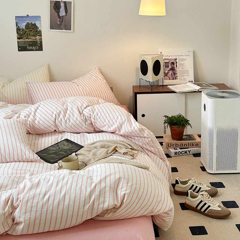 Scandinavian Retro Stripes Bedding Set - Bedding