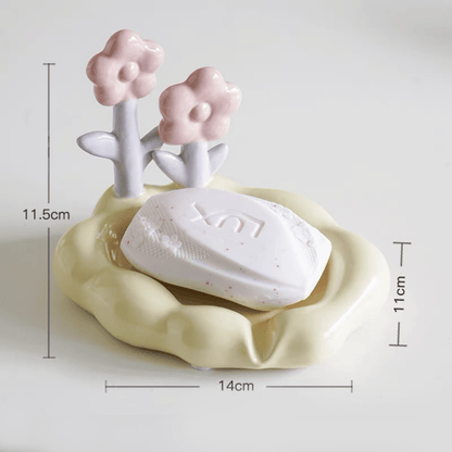 Spring Floral Soap Dish Bathroom Decor - Vanity