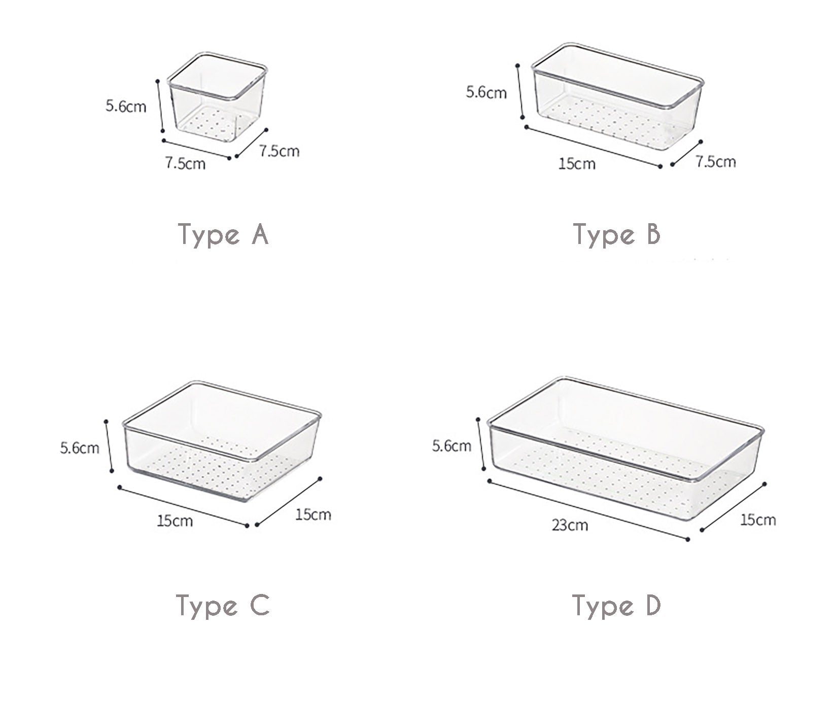 Transparent Drawer Sorting Compartment - Desk
