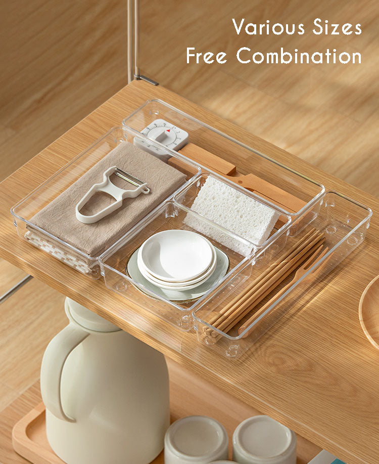 Transparent Drawer Sorting Compartment - Desk