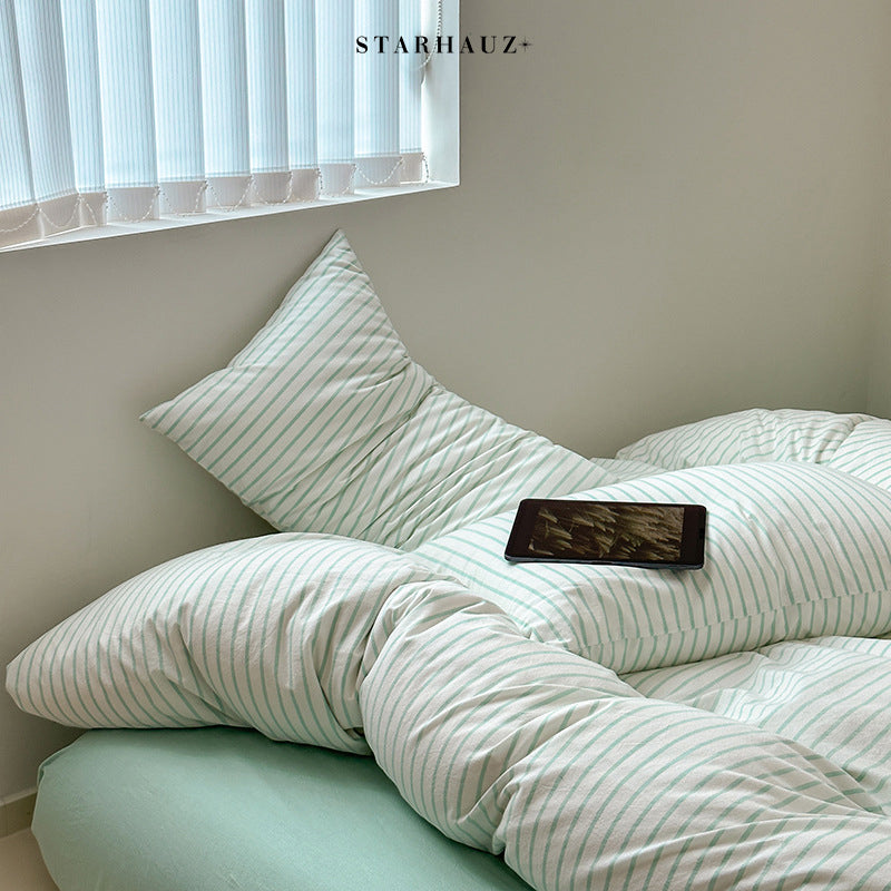 Scandinavian Retro Stripes Bedding Set - Bedding