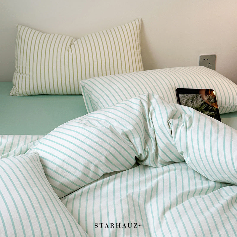 Scandinavian Retro Stripes Bedding Set - Bedding