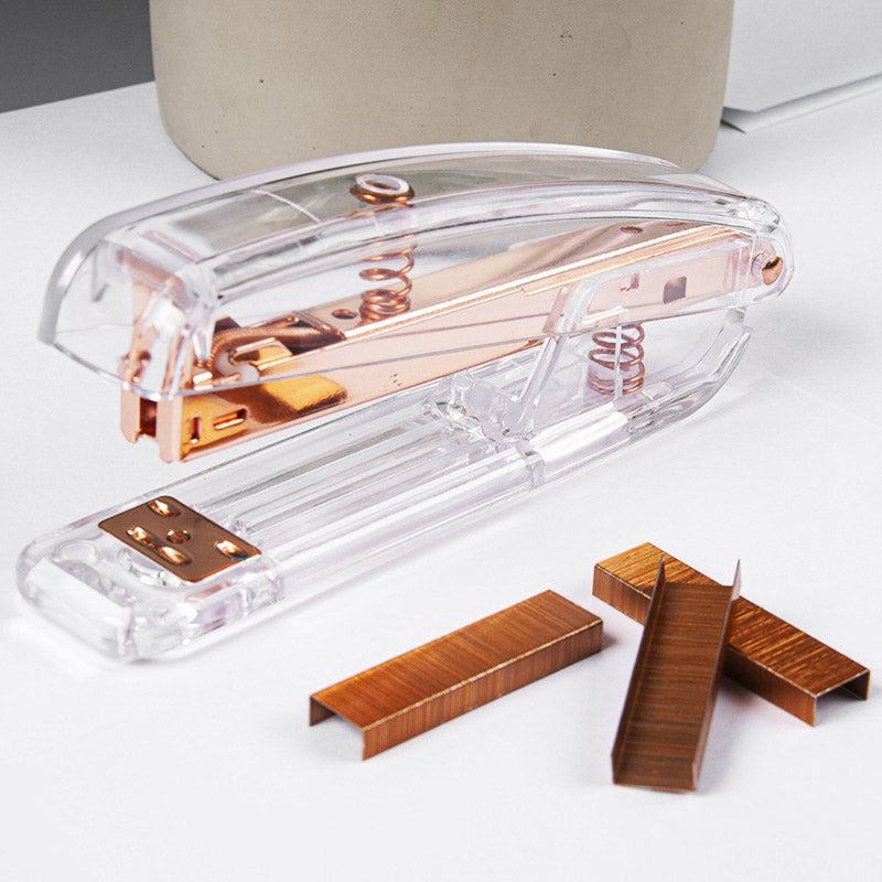 Transparent Rose Gold Stapler - Starhauz.com