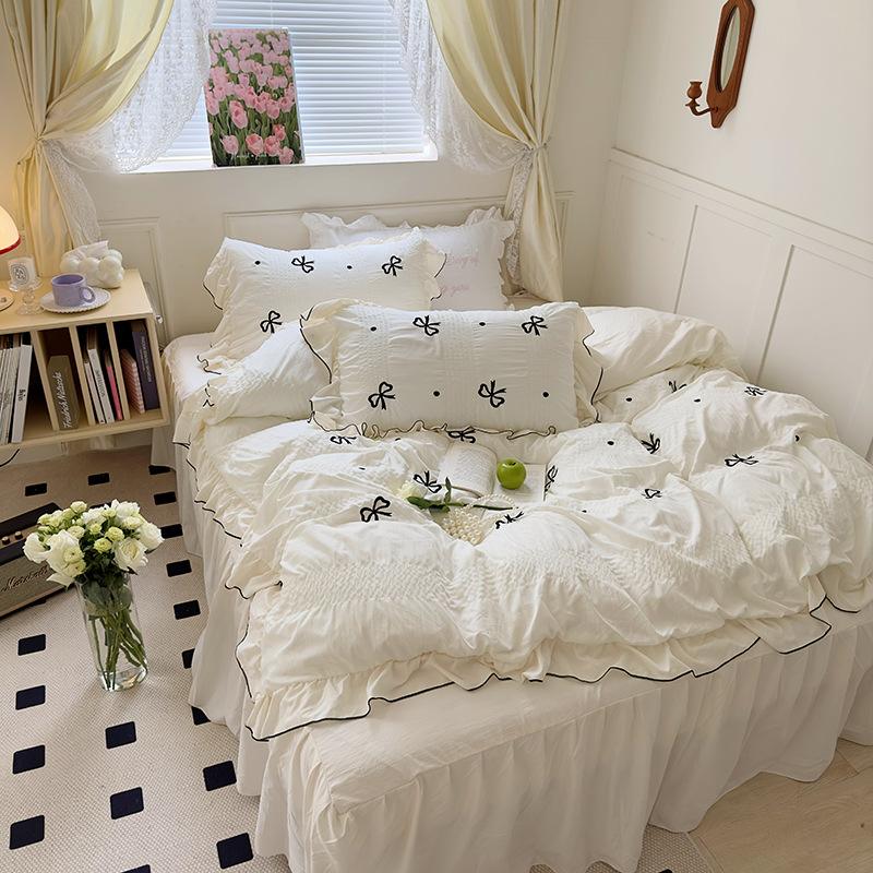 Dreamy Ribbon Ruffle Bedding Set - Bedding
