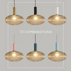 Nordic Fluted Glass Pendant Lights - Lighting