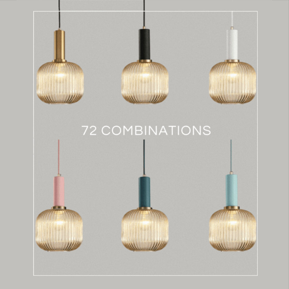 Nordic Fluted Glass Pendant Lights - Lighting