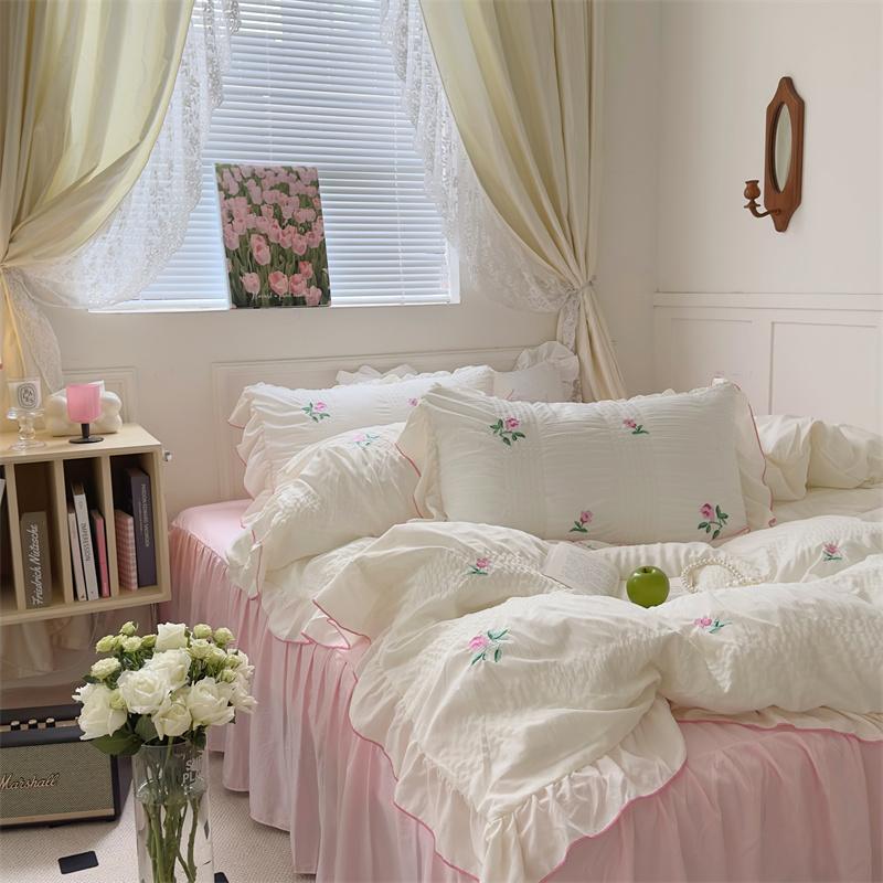 Coquette Aesthetic Ruffle Bedding Set - Bedding