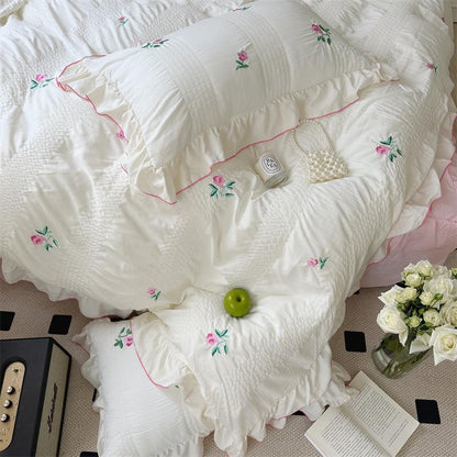 Coquette Aesthetic Ruffle Bedding Set - Bedding