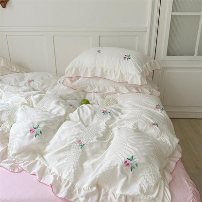 Coquette Aesthetic Ruffle Bedding Set - Bedding