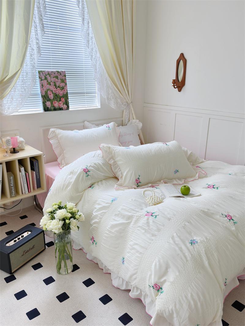 Coquette Aesthetic Ruffle Bedding Set - Trending Now! –