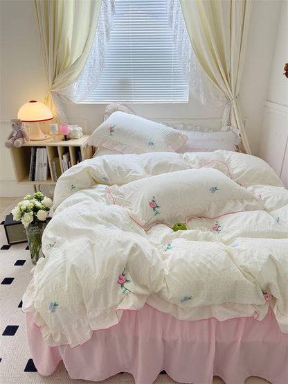 Coquette Aesthetic Ruffle Bedding Set - Bedding