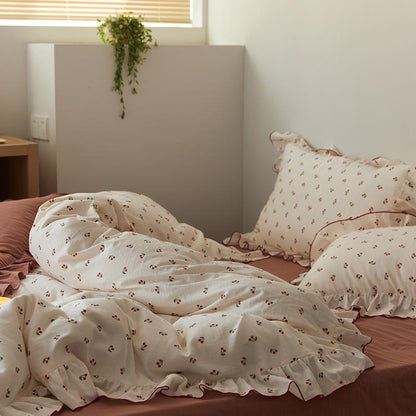 Cottagecore Ruffled Cozy Bedsheet Set - Bedding