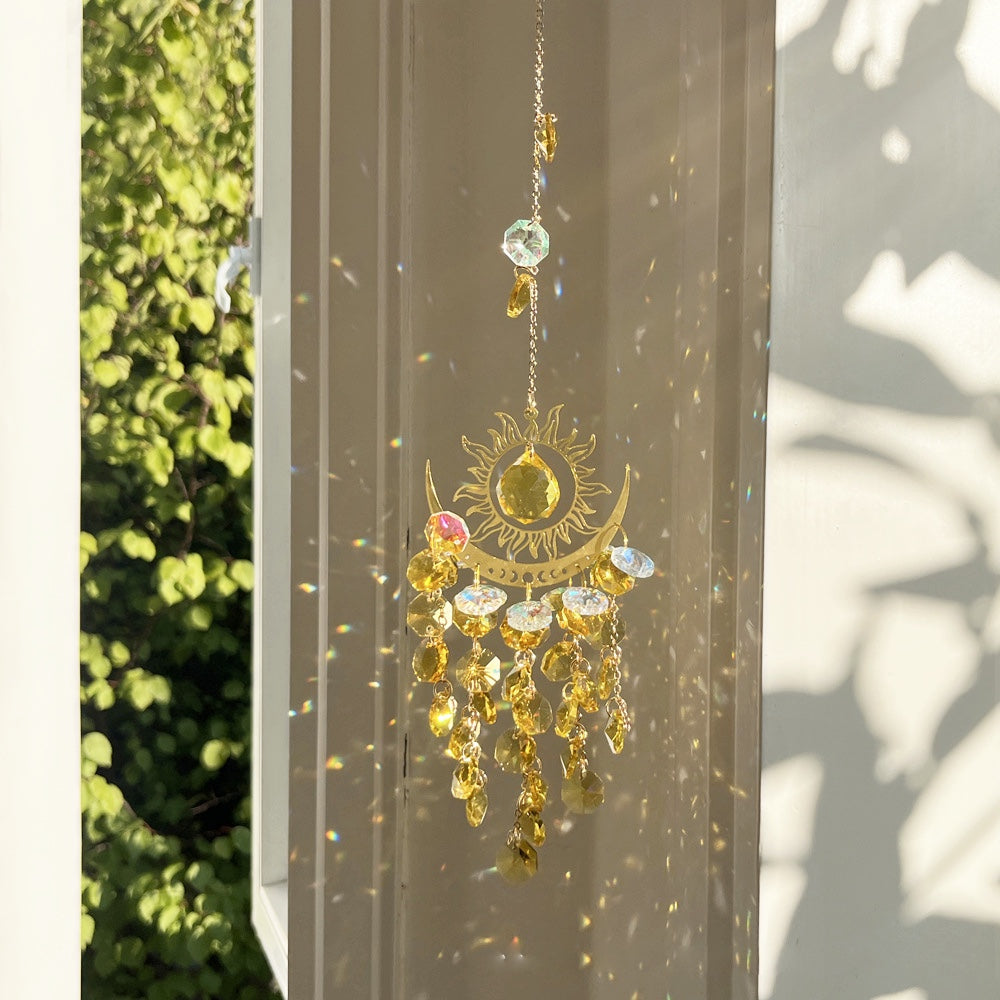 Sun & Moon Crystal Suncatcher