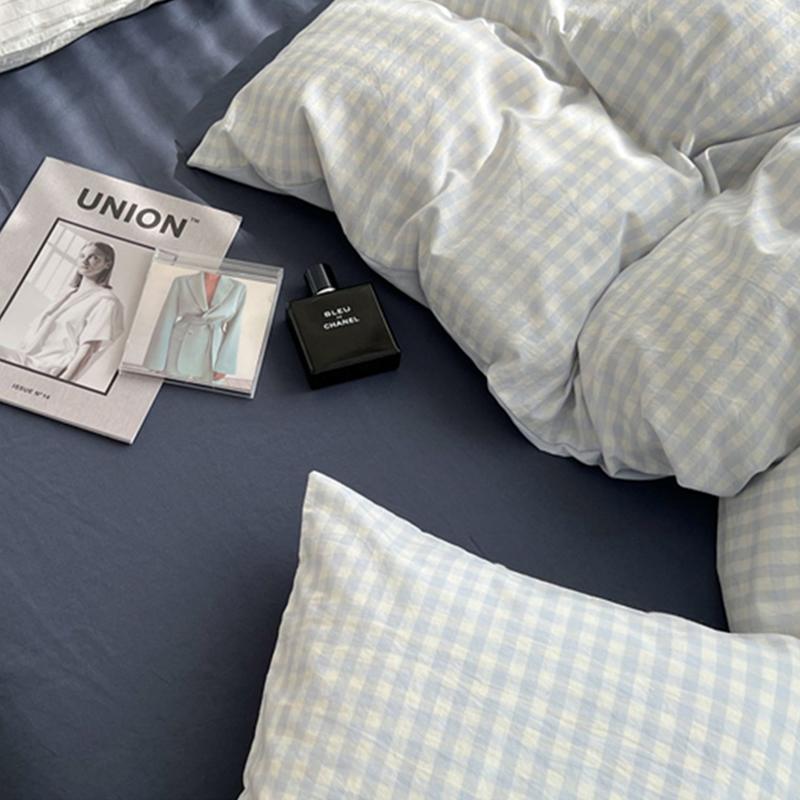 Pastel Plaid Bedsheet Set - Bedding