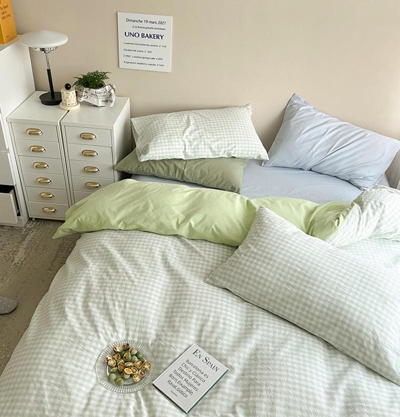 Pastel Plaid Bedsheet Set - Bedding